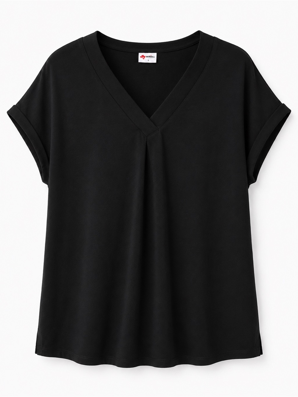Black V-Neck Short Sleeve Women’s Top